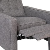 Flash Furniture Ezra Ezra Pushback Recliner - Mid-Century Modern Gray Fabric Upholstery - Button Tufted Back - Residential & Commercial Use Flash Furniture