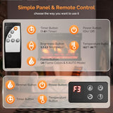 ROVSUN 28 Inch 3-Sided Glass Electric Fireplace Insert, Electric Fireplace Heater with Remote Control, Wall Mounted and Recessed Fireplace with 8H Timer, 20 Flame Color for Indoor Use, Office, Bedroom ROVSUN