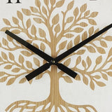 Deco 79 Wooden Tree Decorative Wall Clock Wall Clock for Home with Cream Backing, Wall Clock for Room 24" x 2" x 24", Brown Deco 79