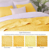Whale Flotilla Soft King Size Quilt Set for All Seasons, 3-Piece Ultrasonic Geometric Quilts Bedding Set, Lightweight Reversible Bedspread, Coverlet, Bed Cover with 2 Pillow Shams, Yellow Whale Flotilla