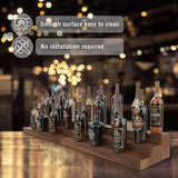 tongmo 2 Pack Liquor Bottle Stand - 3 Tier Liquor Bar Bottle Display Shelf, Holds 42 Bottles, Real Wood, Easy to Clean, No Installation Required - 30 Inch Each (Dark Walnut) tongmo