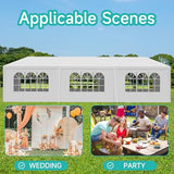 10' x 30' White Canopy Tent with 5 Removable Sidewalls, Outdoor Patio Gazebo with Transparent Windows, Shade Shelter Tents Ideal for Birthdays, Events, Parties, Weddings, Gatherings, BBQ Usnipoya