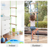 ChengFu Swing Rope Ladder, Hanging Rope Ladders, Ninja Warrior Obstacle Course Accessories, Kids Climbing Game Hanging Ladder for Swing Accessories (2 Hooks) ChengFu