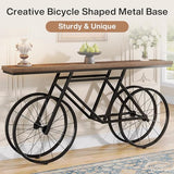 Tribesigns 70.9-Inch Extra Long Console Table, Narrow Sofa Table with Bicycle Metal Base, Modern Industrial Entryway Table Behind Couch Table for Living Room, Hallway, Entrance, Foyer, Rustic Brown Tribesigns