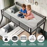 Cyranture Twin XL Over Queen Bunk Bed Size, Heavy Duty Bunk Beds with Bottom Space & Guardrail Metal Bunk Bed Frame for Adults Dorm Bedroom Guest Room, No Box Spring Needed（Upgrate Black） Cyranture