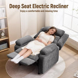 Korser Power Recliner Chair, Living Room Chairs for Adults, Oversized Electric Recliner with Side Pockets, Chenille Fabric Reclining Chair for Living Room, Bedroom