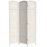 Red Lantern 7 ft. Tall Diamond Weave Room Divider - White - 3 Panels Red Lantern