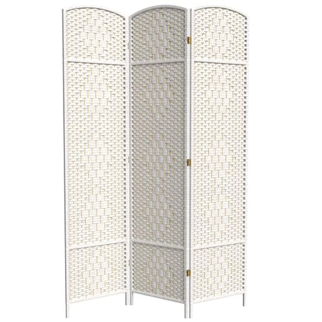Red Lantern 7 ft. Tall Diamond Weave Room Divider - White - 3 Panels Red Lantern