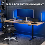 VIVO Electric 71 x 30 inch Standing Desk, Dual Motor Memory Controller Height Adjustment, E2B Series, Solid One-Piece Reclaimed Wood Top Black Frame, DESK-KIT-E2B71P VIVO