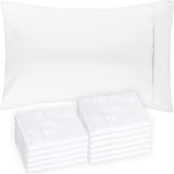 Queen White Pillow Cases Set of 6 - Bulk 12 Pack with Envelope Closure - Soft Microfiber Material for Comfortable Sleep, Sublimation and Air BnB Essentials Glarea