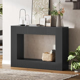 MAHANCRIS Modern Console Table, 47.2'' Black Entryway Table with Storage, Fluted Couch Table Behind Sofa, for Entrance, Foyer, Living Room, Bedroom, Dining Room, Black CTBK2501 MAHANCRIS