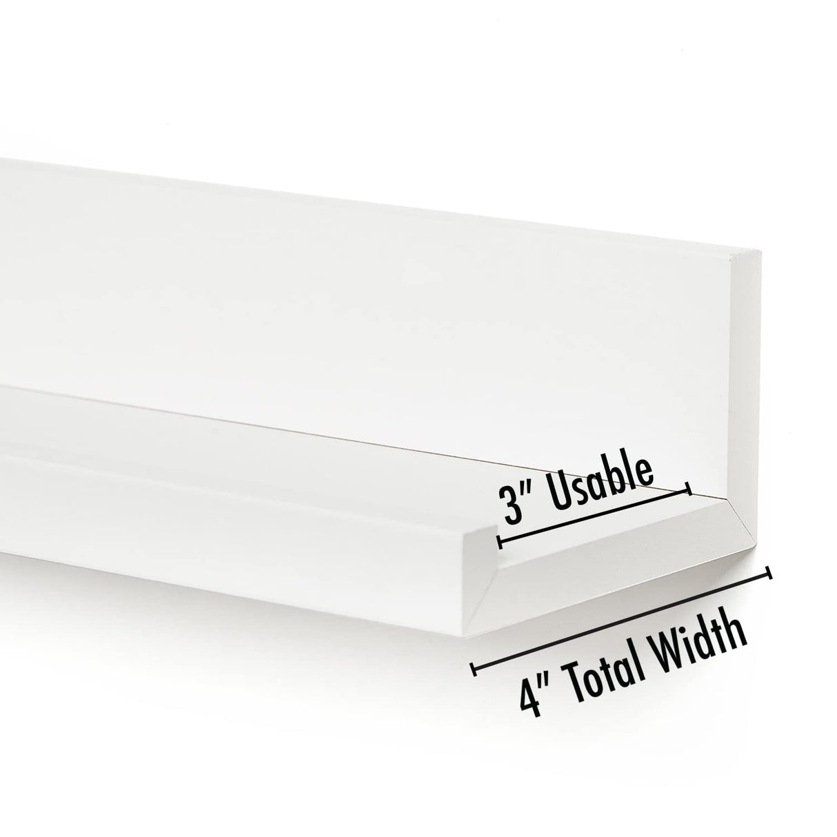Americanflat 14 Inch Floating Shelves Set of 3 in White Composite Wood - Wall Mounted Storage Shelves for Bedroom, Living Room, Bathroom, Kitchen, Office and More Americanflat