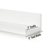 Americanflat 14 Inch Floating Shelves Set of 3 in White Composite Wood - Wall Mounted Storage Shelves for Bedroom, Living Room, Bathroom, Kitchen, Office and More Americanflat