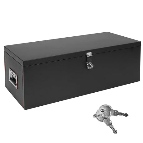 walsport Pickup Truck Bed Tool Box 30 Inch Black Trailer Tool Box Compact Chest Box Heavy Duty Steel Underbody Truck Toolbox Utility RV Storage Organizer with Side Handle, Easily Assembled walsport