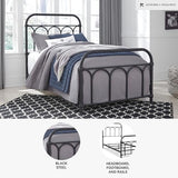 Signature Design by Ashley Nashburg Farmhouse Industrial Twin Metal Bed with Powdercoated Finish, Matte Black Signature Design by Ashley