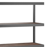 SIMPLIHOME Erina SOLID ACACIA WOOD and Metal 36 Inch Rectangle Modern Industrial Bookcase in Distressed Charcoal Brown, For the Living Room, Study Room and Office SIMPLIHOME