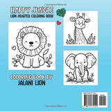 Happy Jungle: Lion Hearted Coloring Book for Adults and Kids, Bold and Easy Designs for Relaxation Featuring Animals, Cute Things and Many More WoodArtSupply