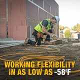 DEWALT 100 Foot Extension CordLighted Click-to-Lock 10/3 SJTW -Heavy Duty Outdoor, Waterproof, Weatherproof, Heat & Corrosion Resistant Industrial Strength Light Up Three Prong Outlet Plug Power Cord DEWALT