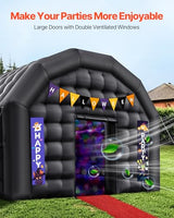 VEVOR Inflatable Nightclub, 16.4 x 13.1 x 12.5 ft Inflatable Party Tent with 680W Blower & Sandbag, Ventilated Blow up Night Club with 2 Windows, Air Cube House for Event Birthday Wedding Party VEVOR