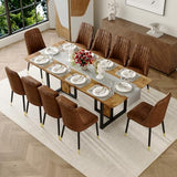MEMUY Wood Dining Table Set for 10,79" Rustic Wood Kitchen Table and Chairs,10 Seat Dining Table Set with Heavy Duty Legs,Large Dinner Table Set for 10 for Big Family Kitchen Dining Room MEMUY