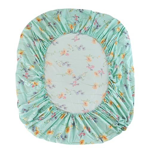 JSD Green Floral Printed Sheet Set Full Size, 4 Piece Soft Botanical Microfiber Sheets Extra Deep Pocket JSD