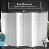 Red Lantern 6 ft. Tall Window Pane Shoji Screen - White - 6 Panels Red Lantern