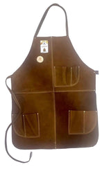 Zeluga 20-409 24in. x 36in. Heavy Duty Flame and Heat Resistant Leather Welding and Work Shop Apron, Brown Zeluga