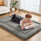 VIPBED Japanese Floor Futon Mattress Full Size, 4" Thicken Foldable Mattress Tatami Mat Sleeping Pad, 25D Foam Filled Traditional Shiki Futon (shikibuton), Designed in Japan (Dark Grey 54"x 80") VIPBED