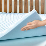 Best Price Mattress 1.5 Inch Egg Crate Memory Foam Mattress Topper, Cooling Gel Infusion, Twin, Dorm Essentials, Blue Best Price Mattress