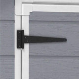 Keter Manor 6 x 8 Foot All Weather Garden Tool Outdoor Storage Shed Durable Resin Organizer with Lockable Double Doors and Fixed Window, Gray Keter