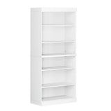 Palace Imports Solid Wood Bookcase - Stackable Modular 6 Tier Bookshelf - 71.5" Tall x 32" Wide - White Book Shelf, Open Display Shelf for Living Room, Office, 100% Eco-Friendly Wood, Made in Brazil Palace Imports