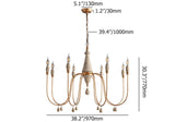 LOVEDIMA 38.2" French Country Chandelier, Modern Farmhouse 8-Light Candle-Style Chandeliers Wood Pendant Light Fixture for Dining Room Living Room LOVEDIMA