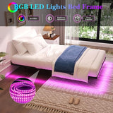 Awesofurni Floating Bed Frame Twin Size, Twin Bed Frame with Smart LED Lights, Heavy Duty Modern Metal Platform Bed No Box Spring Needed - Easy Assembly and Noise Free Awesofurni