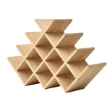 KIRIGEN Wooden 13-Bottle Wine Rack - Nature Wood 4-Tier Wine Display Rack/Free Standing and Countertop Wine Storage Shelf - Bottle Holder/Cabinet Glass Rack XHJJ4-NA KIRIGEN