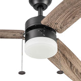 Prominence Home Reston, 48 Inch Modern Farmhouse LED Ceiling Fan with Light, Pull Chain, Dual Mounting Options, Dual Finish Blades, Reversible Motor - 51588-01 (Bronze) Prominence Home