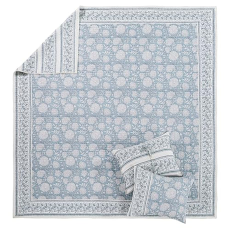 Levtex Home Adare Blue Reversible King/Cal King Quilt Set (106x92in) with 2 Pillow Shams (36x20in) - Floral Bedding - Blue White - Cotton King Size Quilt Bedding Set - Lightweight, Soft, Pre-Washed Levtex Home