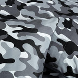 Chezmoi Collection Military Camo 4-Piece Sheet Set - Camouflage Black Gray Printed Microfiber Soft Breathable Deep Pocket Sheets and Pillowcases Set, Full XL Size Chezmoi Collection
