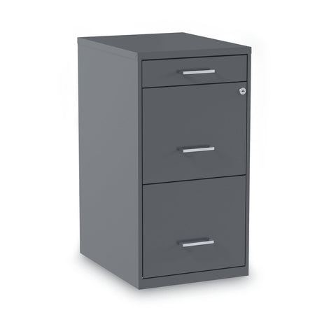 Alera Soho Vertical File Cabinet, 3 Drawers: Pencil/File/File, Letter, Charcoal, 14" X 18" X 26.9" Alera