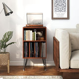 LOKO Record Player Stand with Charging Station, Turntable Stand with Vinyl Storage & USB Ports, Farmhouse Vinyl Record Storage Cabinet for Living Room, Bedroom, Music Room, Holds Up to 150 Albums LOKO