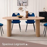 Lecafur HL 70.8" Oval Dining Table for 4 6 Person, Modern Farmhouse Kitchen Dinner Table for Breakfast Dining Receiption Room (Only Table), Natural Lecafur HL