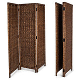 BIRDROCK HOME 3 Panel Seagrass Room Divider - Brown Wash - Folding Sections - Partition Screen - Hand Woven Abaca - Home Decor BIRDROCK HOME