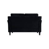 Naomi Home Modern Button Tufted Loveseat Black Black Naomi Home