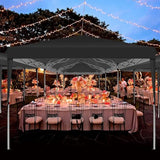 COBIZI 10x30 Canopy Party Tent with 8 Walls 10x30 Pop Up Canopy for Parties Waterproof UPF 50+ Outdoor Commercial Event Tent for Party Backyard Gazebo Canopy with Sidewalls & Sandbags(Black,10x30ft COBIZI