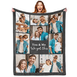 Cara Nonna Custom Blanket with Photo Personalized Blankets and Throws Picture Blanket for Christmas Valentine's Day Birthday Customized Couple Gifts for Girlfriend Boyfriend Wife Husband (6 Photo) Cara Nonna