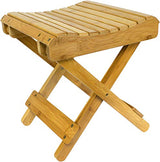 Sorbus Bamboo Folding Step Stool Bench - for Shaving, Shower Foot Rest, Bath Chair - Great for Bathroom, Spa, Sauna, Wooden Seat, Fully Assembled - 11.75" D x 12.25" W x 13.75" H Sorbus