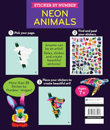Brain Games - Sticker by Number: Neon Animals Brain Games