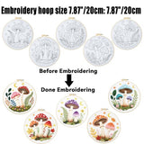 ORIGACH 5 Pack Mushroom & Plants Embroidery Kits for Beginners DIY Starter Hand Embroidery Kit with Floral and Plants Patterns and Instructions for Adults Women Crafting