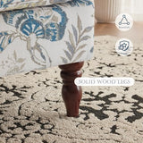 MELLCOM Floral Accent Chair, High Back Upholstered Armchair with Solid Legs, Leisure Single Sofa Chair for Living Room, Bedroom, Home Office, Blue Floral MELLCOM