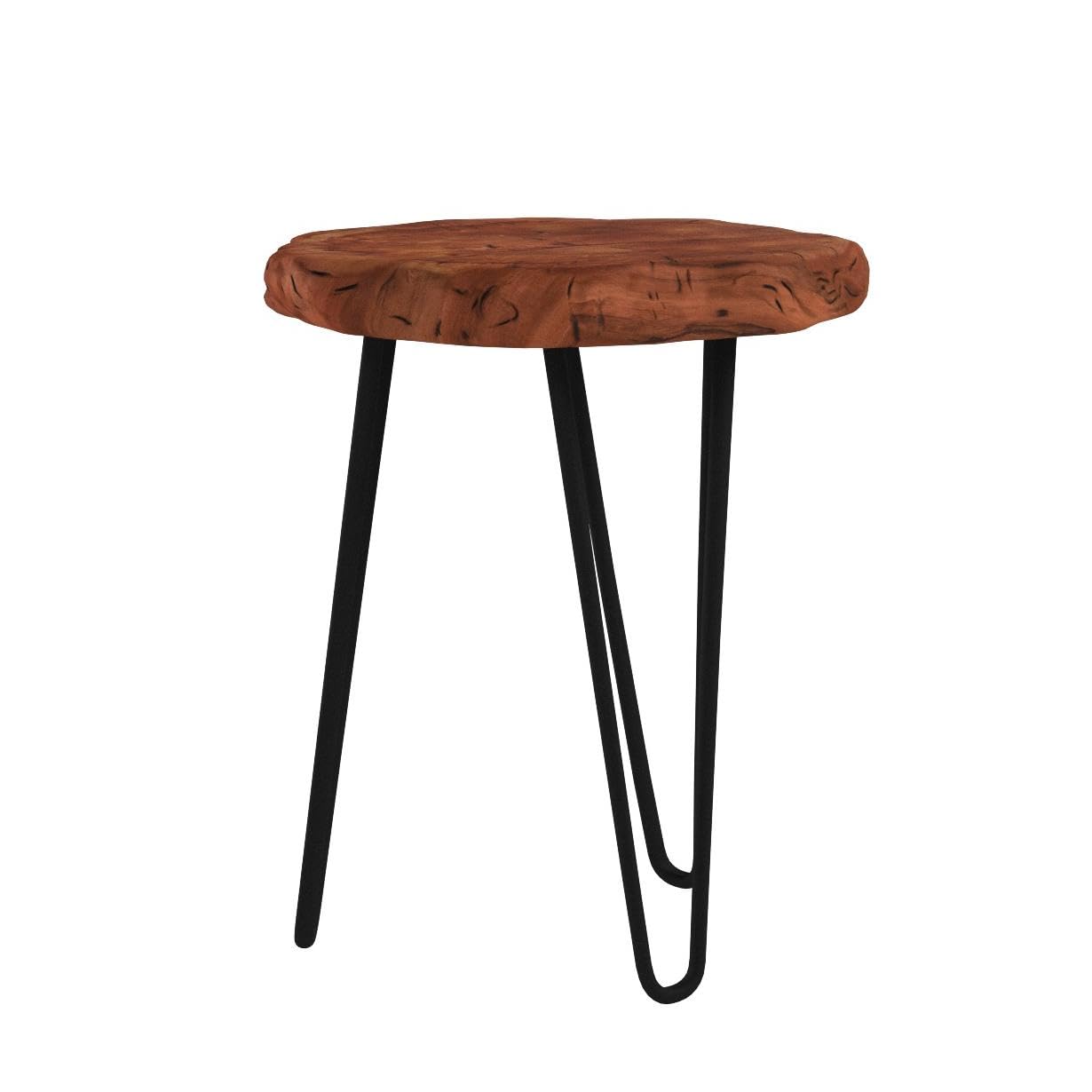 WELLAND Unique Shape Natural Wood Stump Rustic Surface End Table - WoodArtSupply