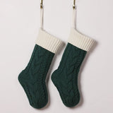 Nanou Christmas Stockings 18" Knitted Christmas Socks Family Holiday Decorations Great Big Stockings for Gift to Family, Friends and Kids (Green(Body)+Ivory (Mouth), Length 18",Pack 1) Nanou